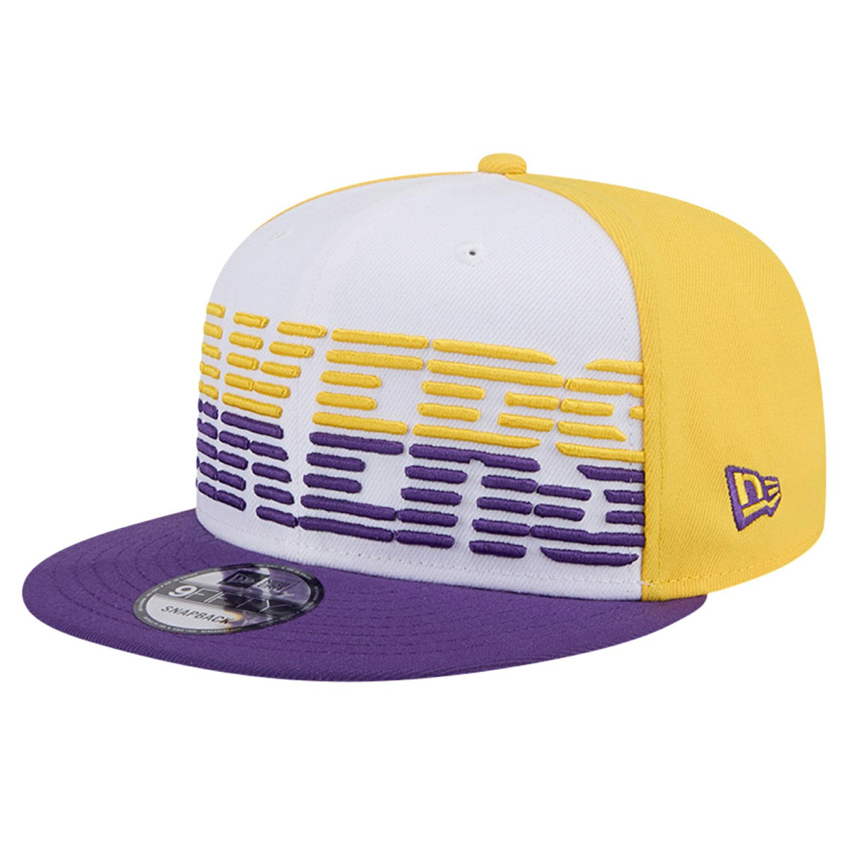New Era - Los Angeles Lakers Throwback Gradient Tech Font 9FIFTY Snapback Hat - White/Purple