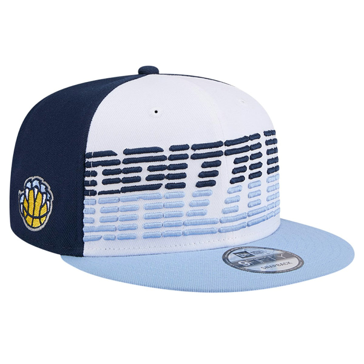 New Era - Memphis Grizzlies Throwback Gradient Tech Font 9FIFTY Snapback Hat - White/Light Blue