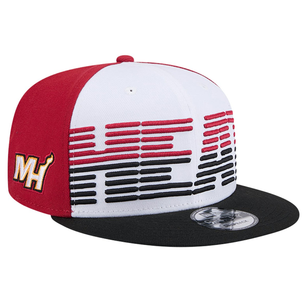 New Era - Miami Heat Throwback Gradient Tech Font 9FIFTY Snapback Hat - White/Black