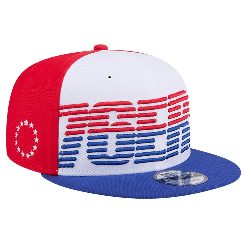 New Era - Philadelphia 76ers Throwback Gradient Tech Font 9FIFTY Snapback Hat - White/Royal