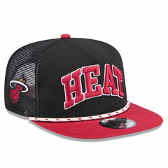 New Era - Miami Heat Throwback Team Arch Golfer Snapback Hat - Black/Red