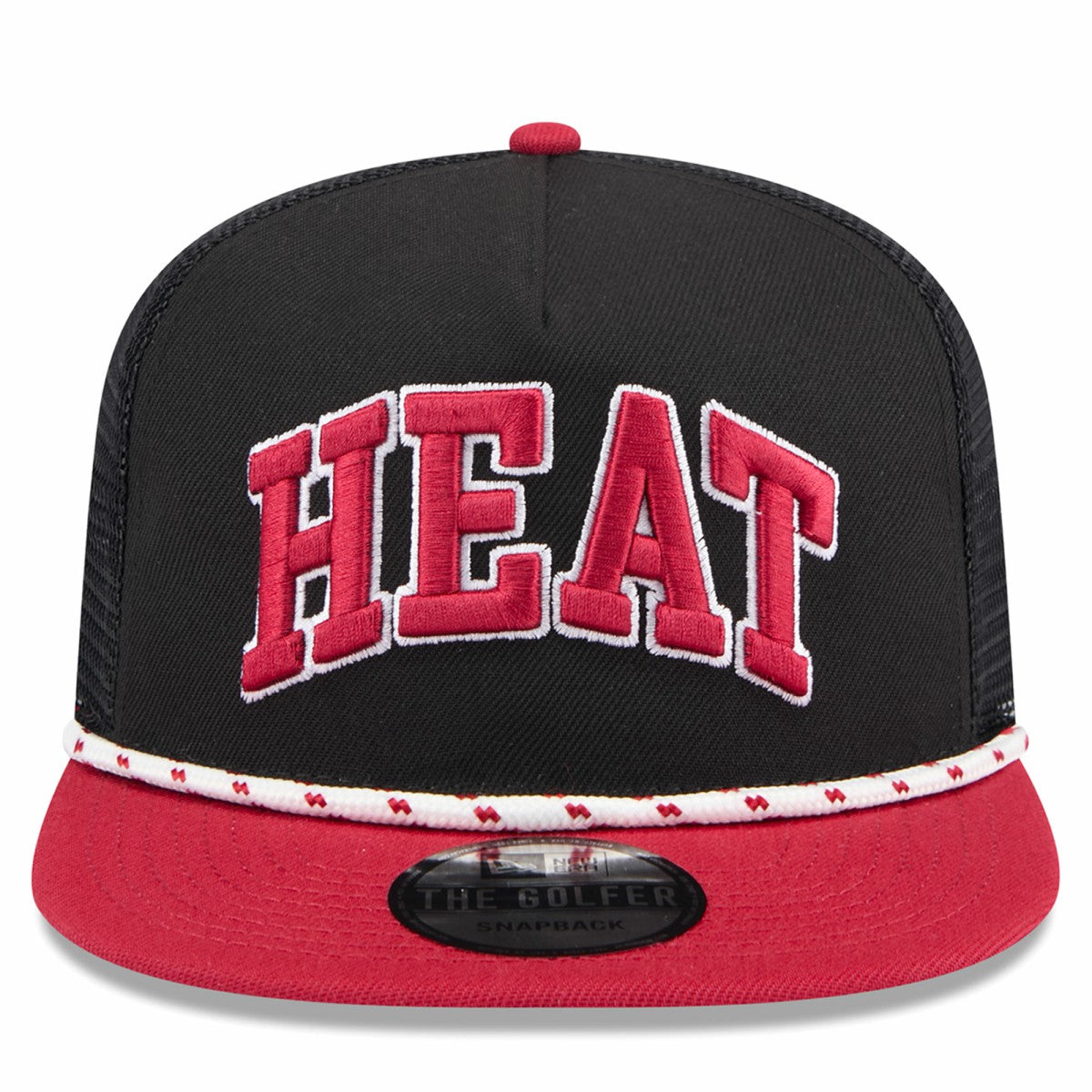 New Era - Miami Heat Throwback Team Arch Golfer Snapback Hat - Black/Red