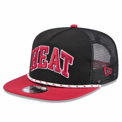 New Era - Miami Heat Throwback Team Arch Golfer Snapback Hat - Black/Red