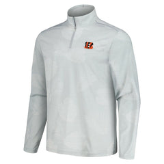 Cincinnati Bengals Delray Frond IslandZone Half-Zip Sweatshirt Gray - Tommy Bahama