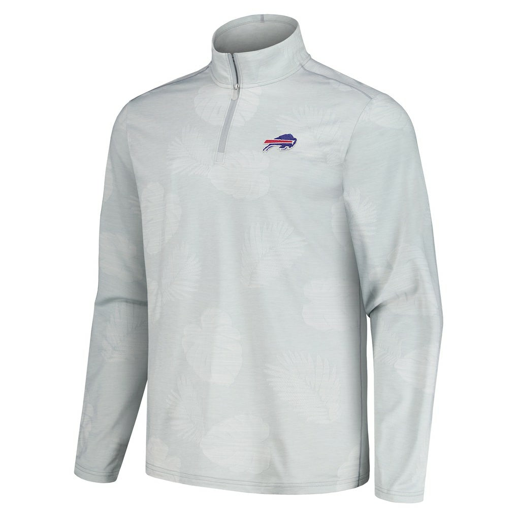 Buffalo Bills Delray Frond IslandZone Half-Zip Sweatshirt Gray - Tommy Bahama