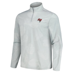 Tampa Bay Buccaneers Delray Frond IslandZone Half-Zip Sweatshirt Gray - Tommy Bahama