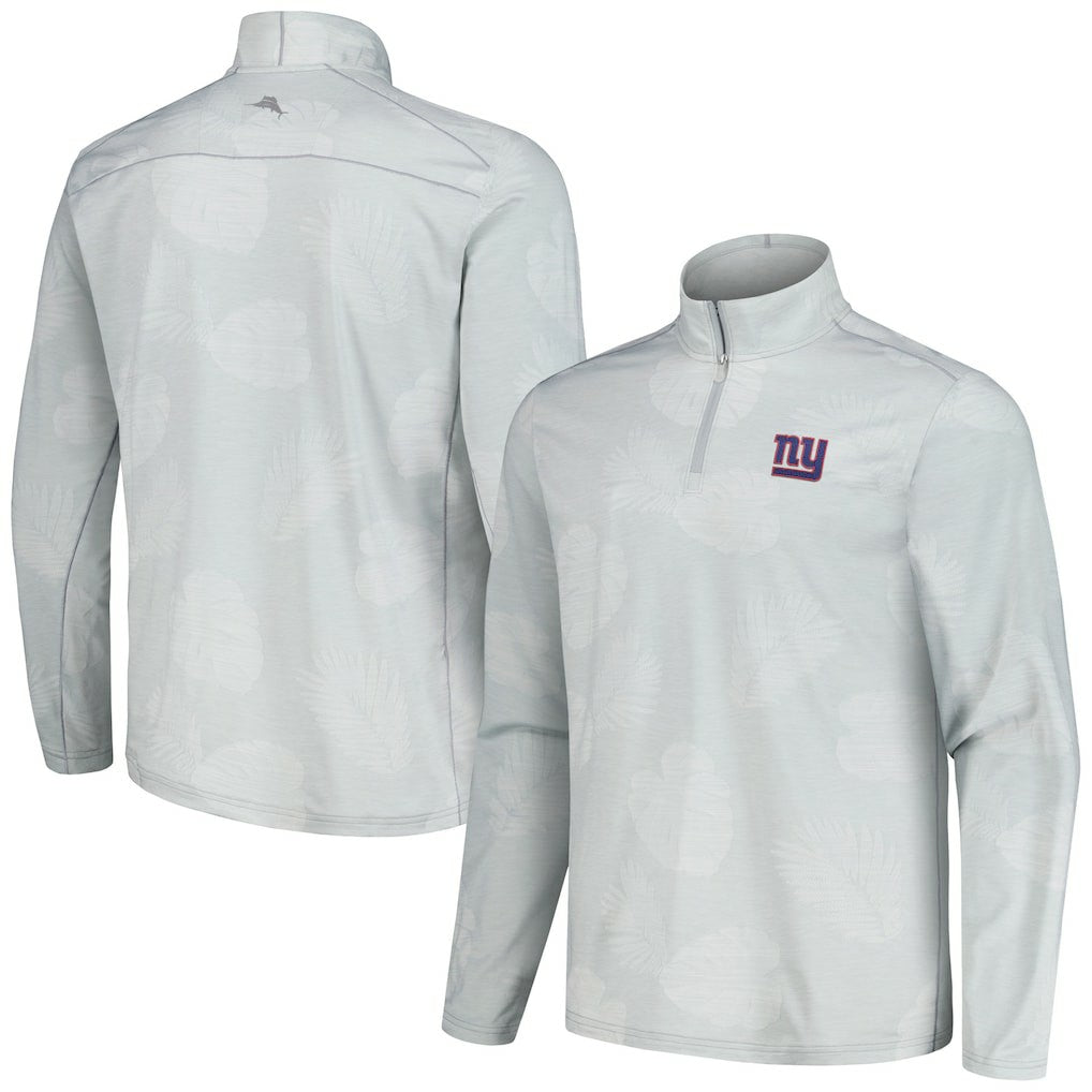 New York Giants Delray Frond IslandZone Half-Zip Sweatshirt Gray - Tommy Bahama