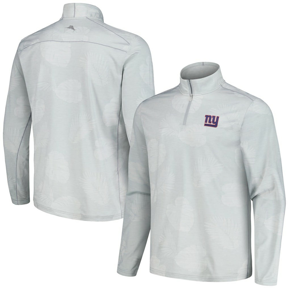 New York Giants Delray Frond IslandZone Half-Zip Sweatshirt Gray - Tommy Bahama
