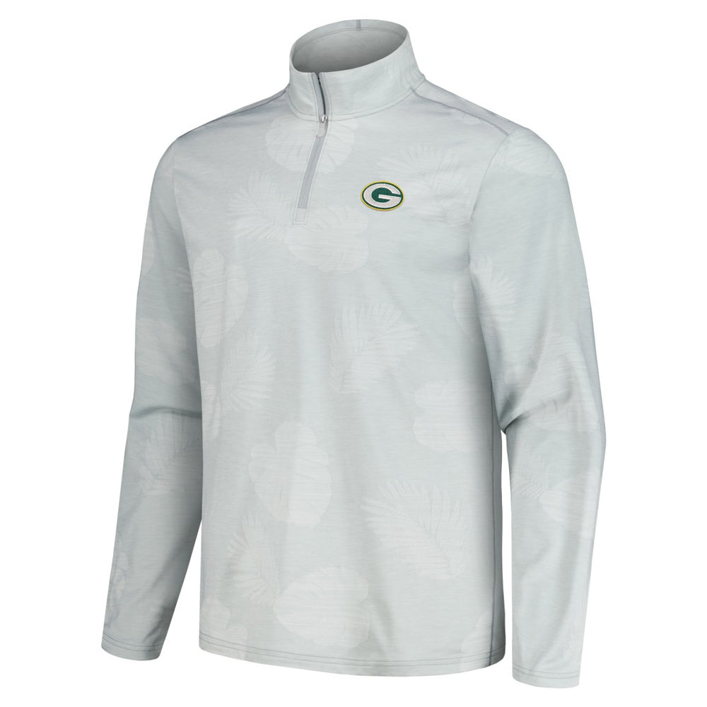Green Bay Packers Delray Frond IslandZone Half-Zip Sweatshirt Gray - Tommy Bahama