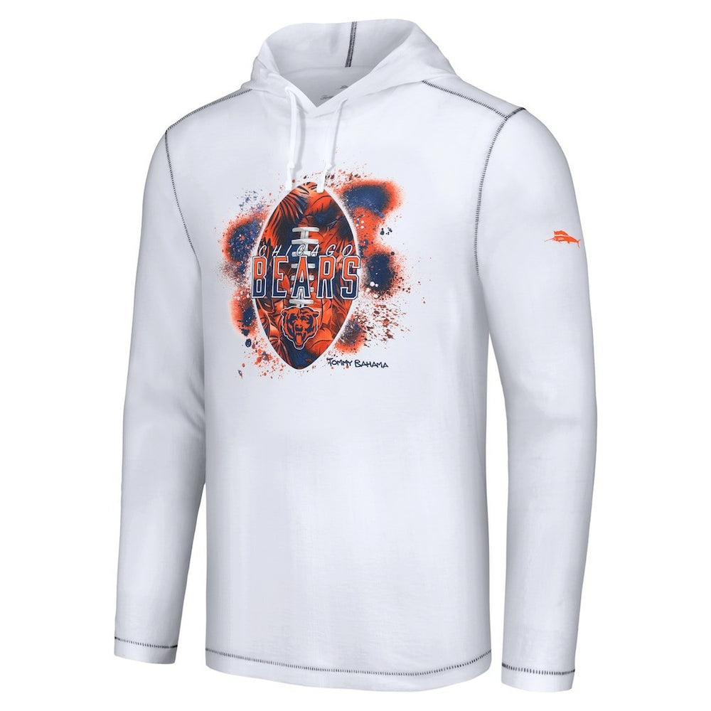 Chicago Bears Graffiti Touchdown Pullover Hoodie White - Tommy Bahama