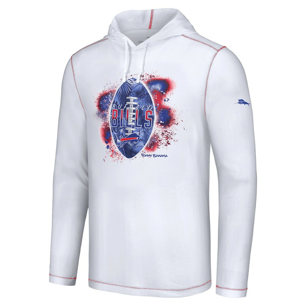 Buffalo Bills Graffiti Touchdown Pullover Hoodie White - Tommy Bahama