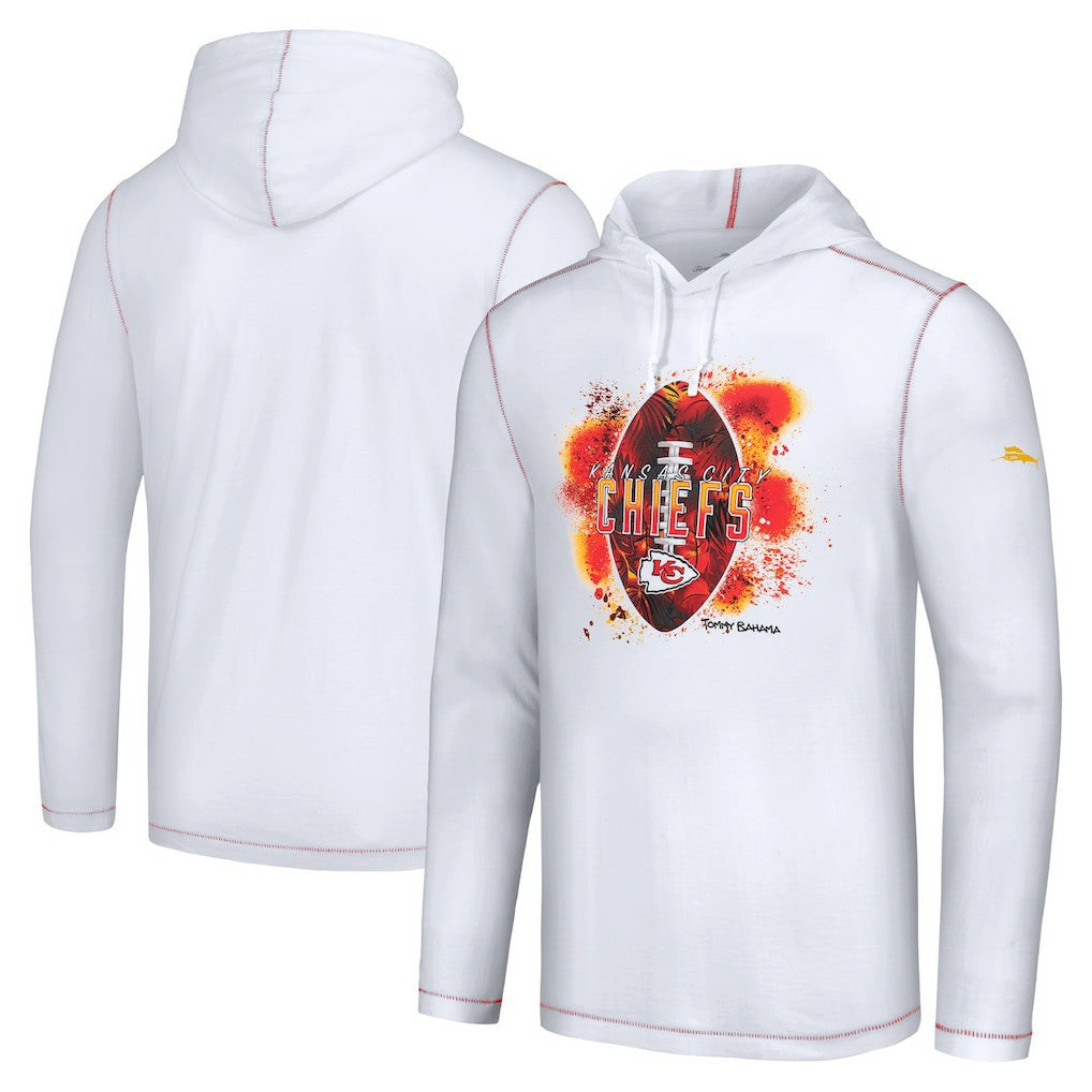 Kansas City Chiefs Graffiti Touchdown Pullover Hoodie White - Tommy Bahama