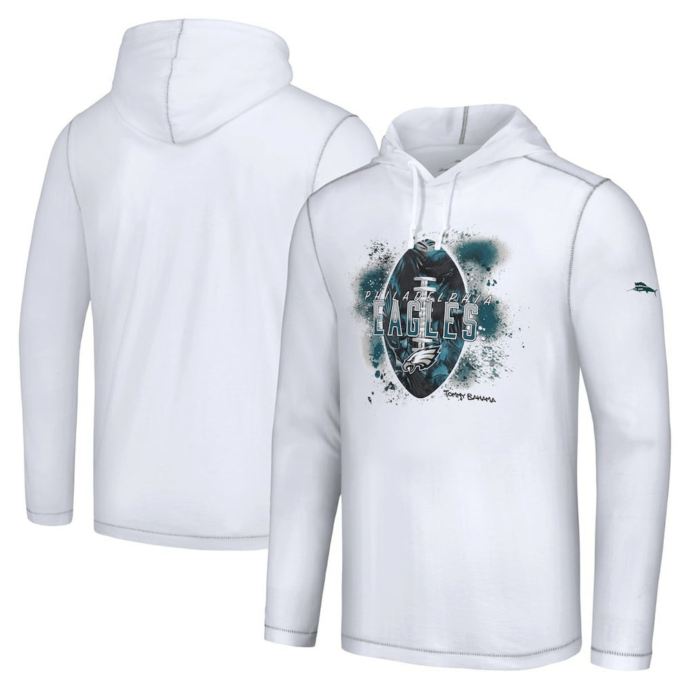 Philadelphia Eagles Graffiti Touchdown Pullover Hoodie White - Tommy Bahama