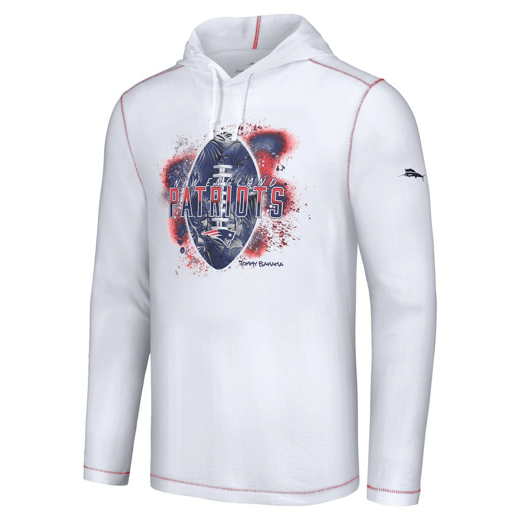 New England Patriots Graffiti Touchdown Pullover Hoodie White - Tommy Bahama