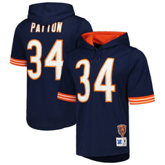 Walter Payton Chicago Bears Retired Player Name & Number Mesh Hoodie T-Shirt Navy - Mitchell & Ness