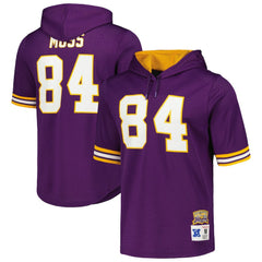 Randy Moss Minnesota Vikings Retired Player Name & Number Mesh Hoodie T-Shirt Purple - Mitchell & Ness