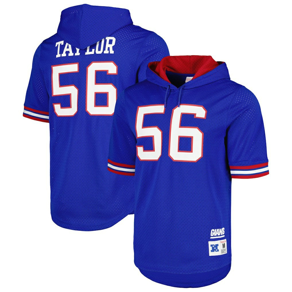 Lawrence Taylor New York Giants Retired Player Name & Number Mesh Hoodie T-Shirt Royal - Mitchell & Ness