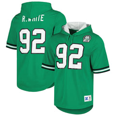 Reggie White Philadelphia Eagles Retired Player Name & Number Mesh Hoodie T-Shirt Kelly Green - Mitchell & Ness