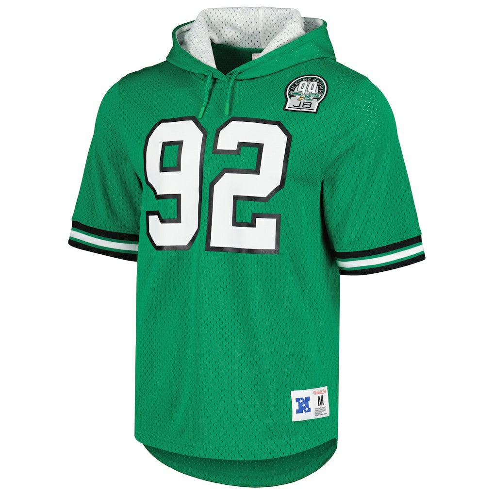 Reggie White Philadelphia Eagles Retired Player Name & Number Mesh Hoodie T-Shirt Kelly Green - Mitchell & Ness
