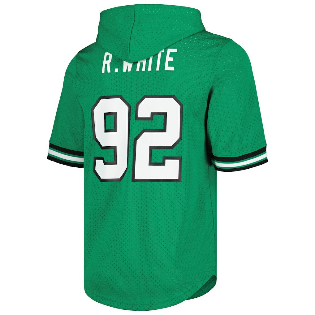 Reggie White Philadelphia Eagles Retired Player Name & Number Mesh Hoodie T-Shirt Kelly Green - Mitchell & Ness