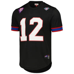 Jim Kelly Buffalo Bills Retired Player Name & Number Mesh Top Black - Mitchell & Ness