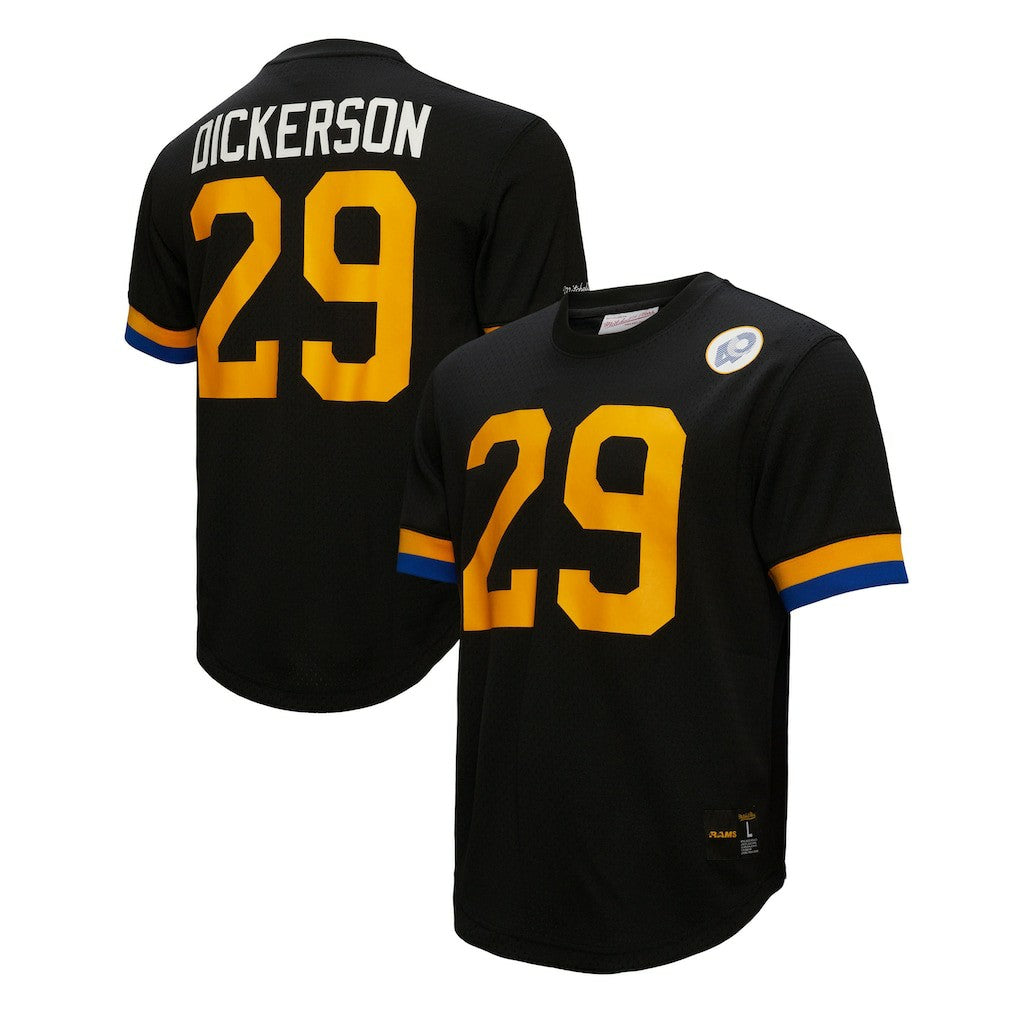 Eric Dickerson Los Angeles Rams Retired Player Name & Number Mesh Top Black - Mitchell & Ness