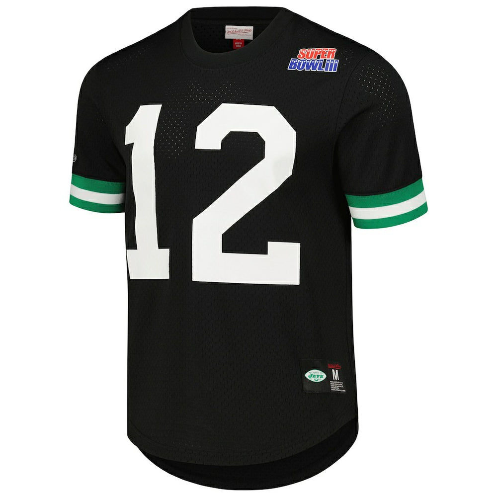 Joe Namath New York Jets Retired Player Name & Number Mesh Top Black - Mitchell & Ness