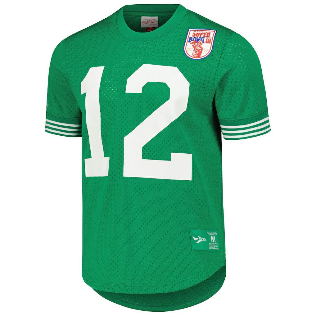 Joe Namath New York Jets Retired Player Name & Number Mesh Top Kelly Green - Mitchell & Ness