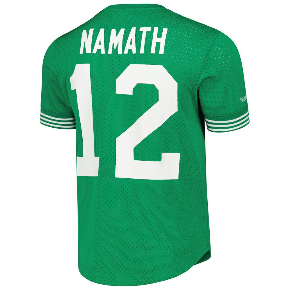 Joe Namath New York Jets Retired Player Name & Number Mesh Top Kelly Green - Mitchell & Ness