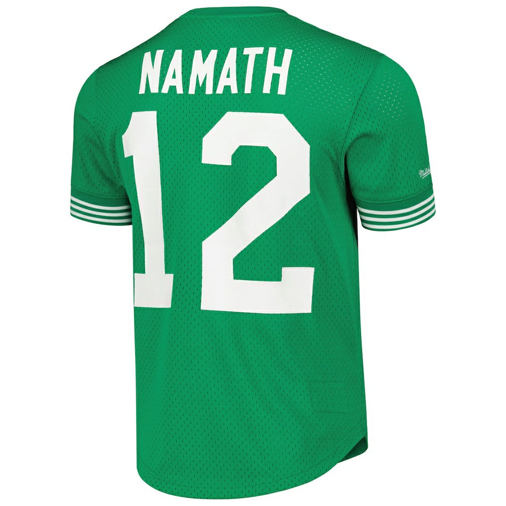 Joe Namath New York Jets Retired Player Name & Number Mesh Top Kelly Green - Mitchell & Ness