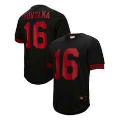 Joe Montana San Francisco 49ers Retired Player Name & Number Mesh Top Black - Mitchell & Ness