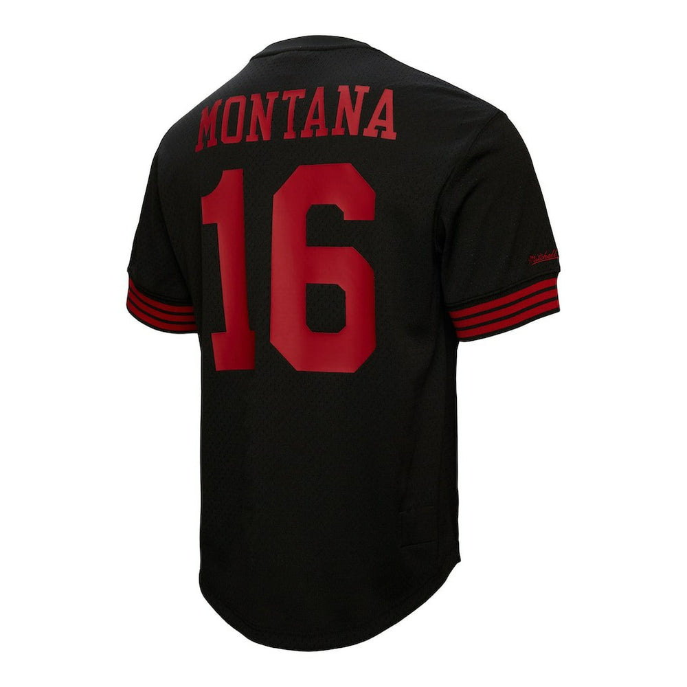Joe Montana San Francisco 49ers Retired Player Name & Number Mesh Top Black - Mitchell & Ness