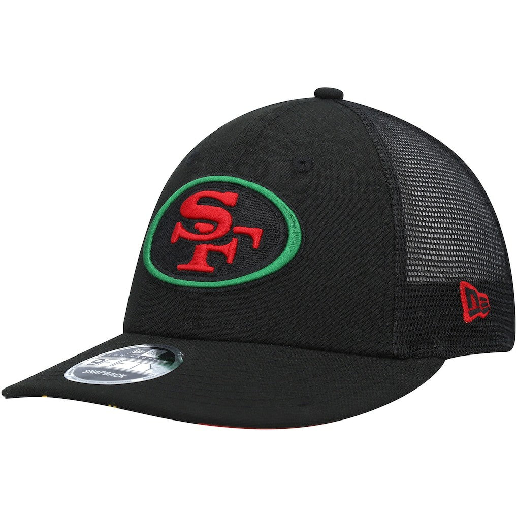 San Francisco 49ers New Era Black Excellence Collection Trucker Low Profile 9FIFTY Snapback Hat Black - NFL