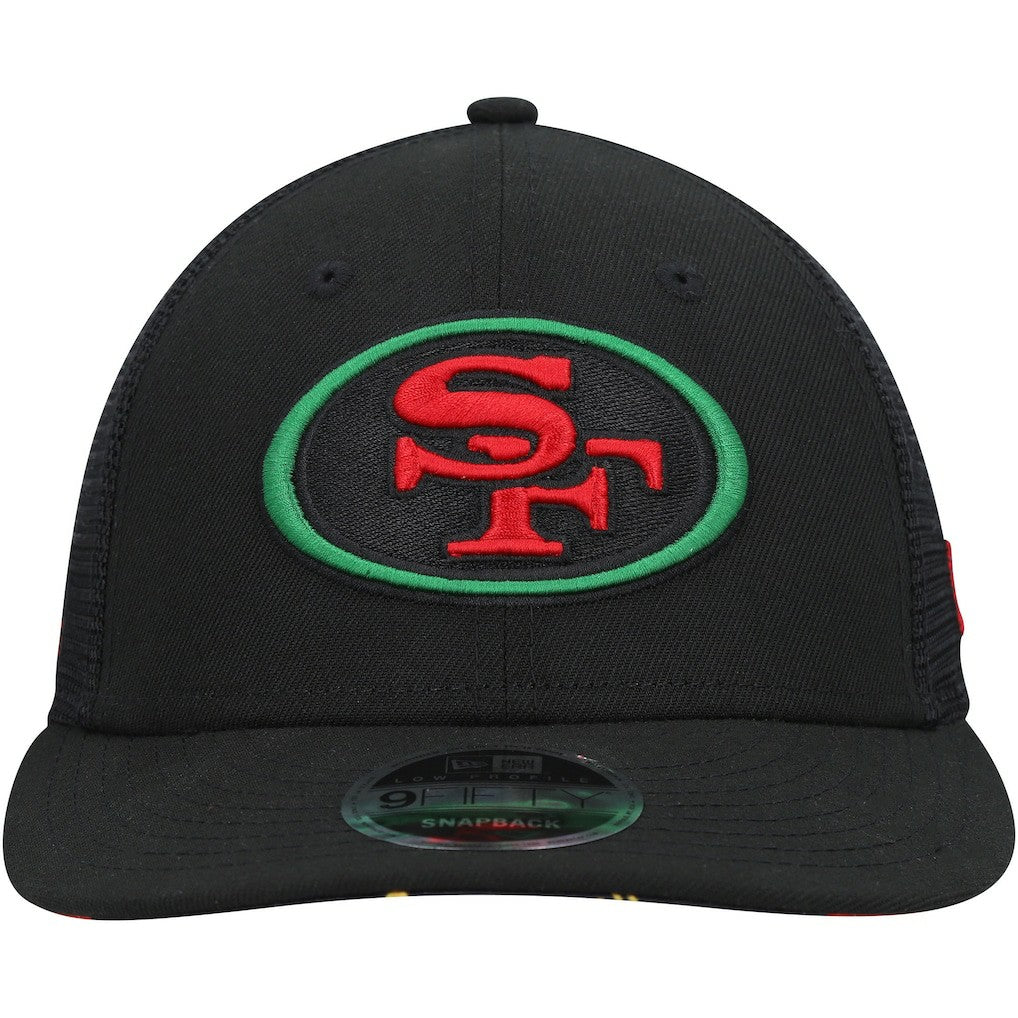 San Francisco 49ers New Era Black Excellence Collection Trucker Low Profile 9FIFTY Snapback Hat Black - NFL