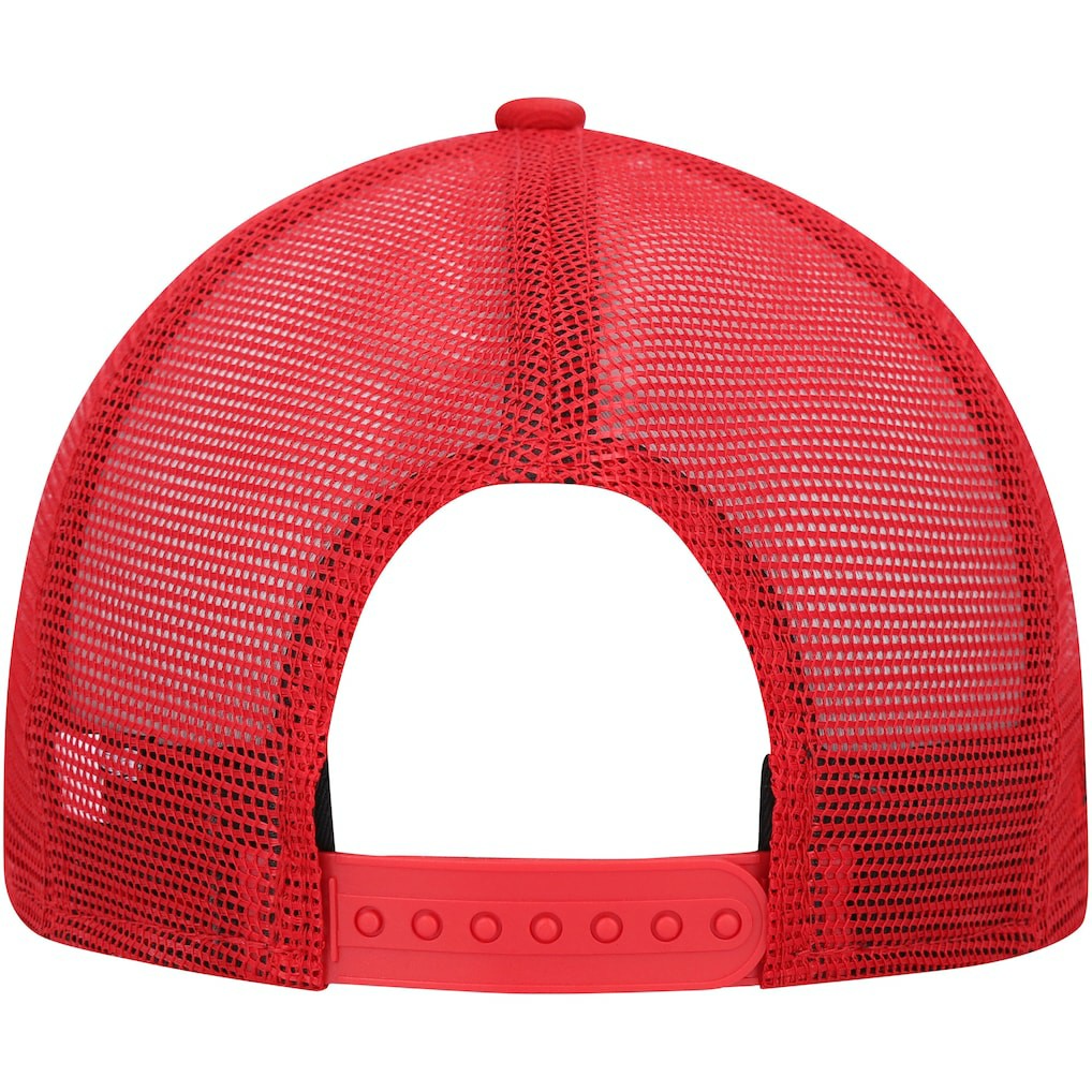 San Francisco 49ers New Era Black Excellence Collection Wordmark Trucker Low Profile 9FIFTY Snapback Hat Scarlet - NFL