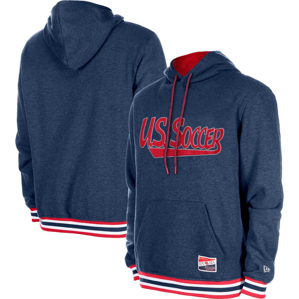 New Era USMNT 5th & Ocean by New Era Throwback Fleece Pullover Hoodie - Navy