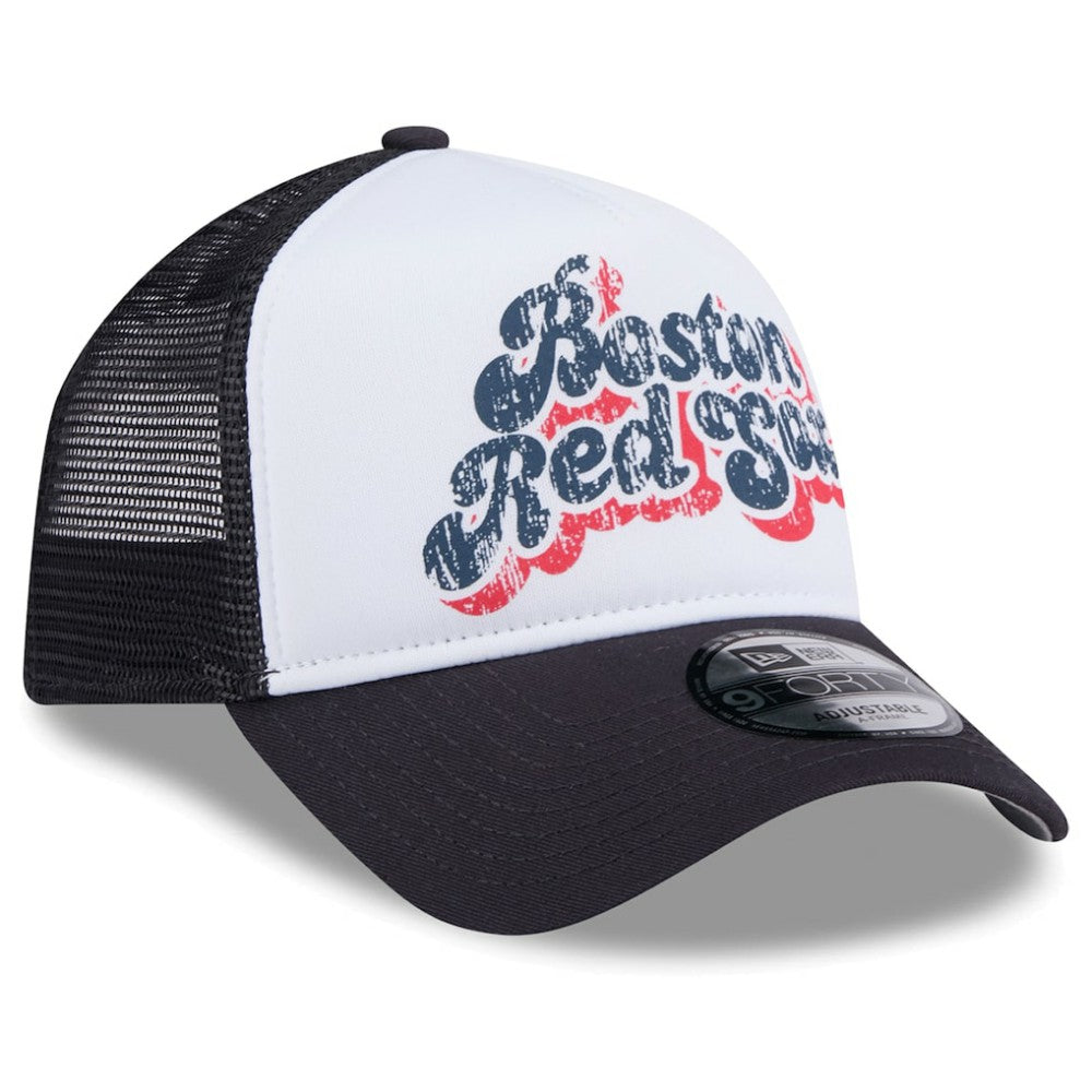 Boston Red Sox New Era Women's Throwback Team Foam Front A-Frame Trucker 9FORTY Adjustable Hat Near Me