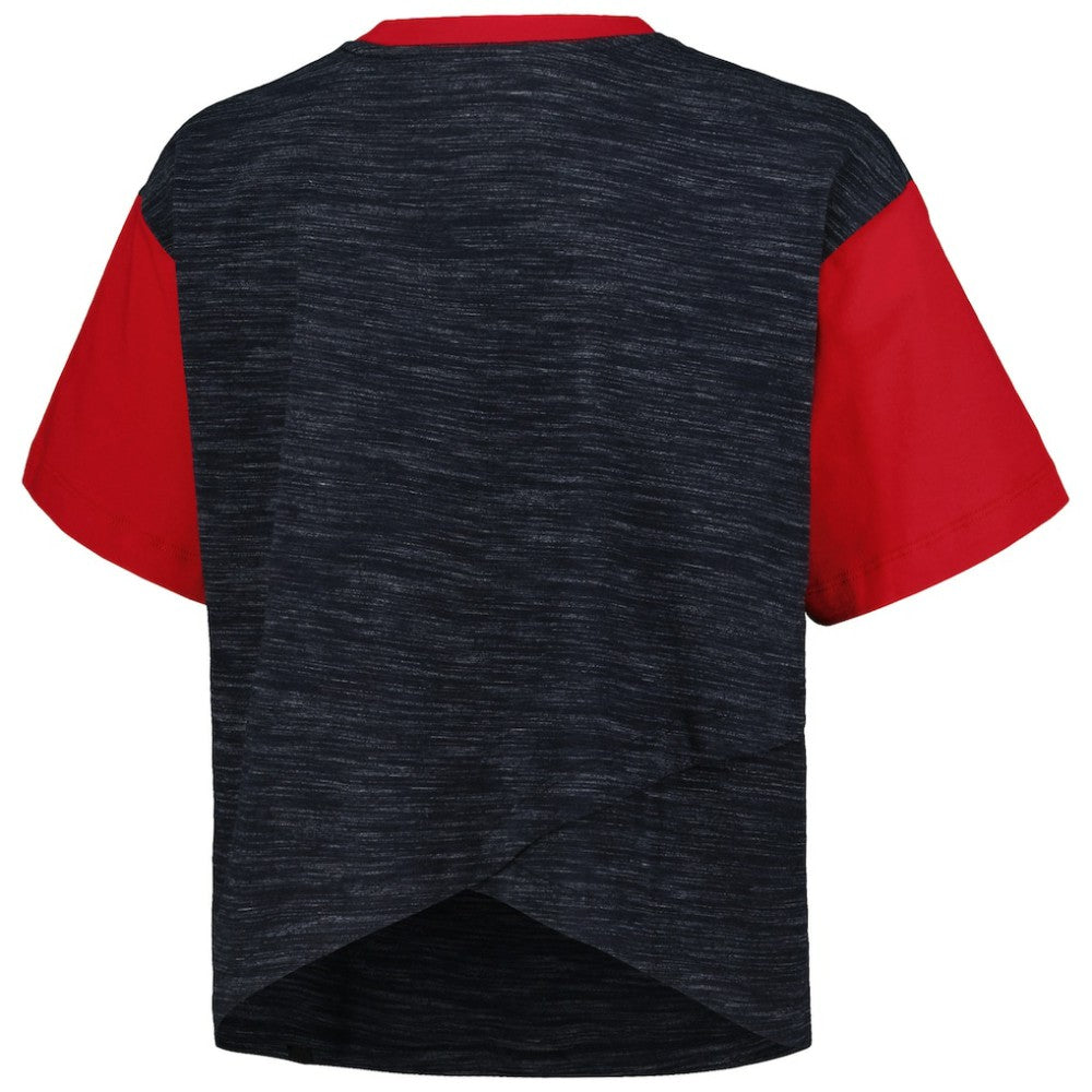 New Era USWNT 5th & Ocean by New Era Women's Athletic Cross Back Cropped T-Shirts - Navy