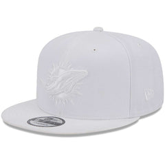 Miami Dolphins New Era Main White on White 9FIFTY Snapback Hat - NFL