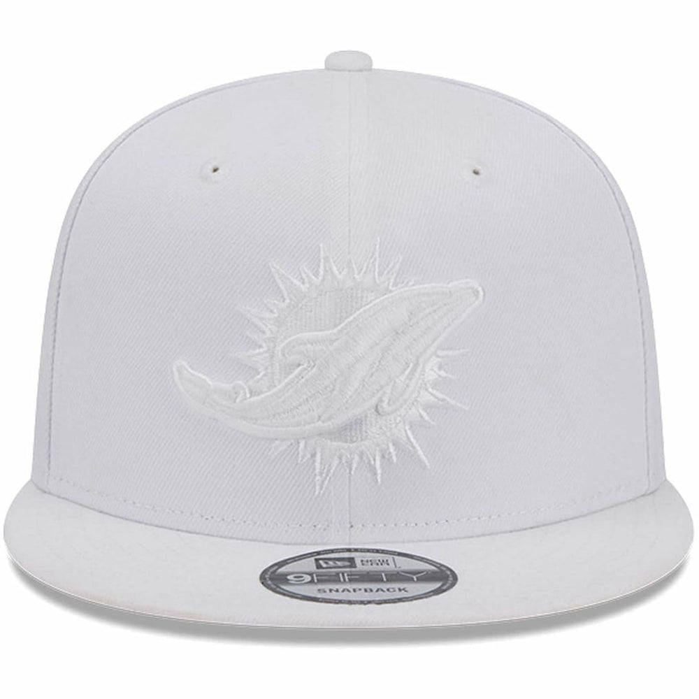 Miami Dolphins New Era Main White on White 9FIFTY Snapback Hat - NFL