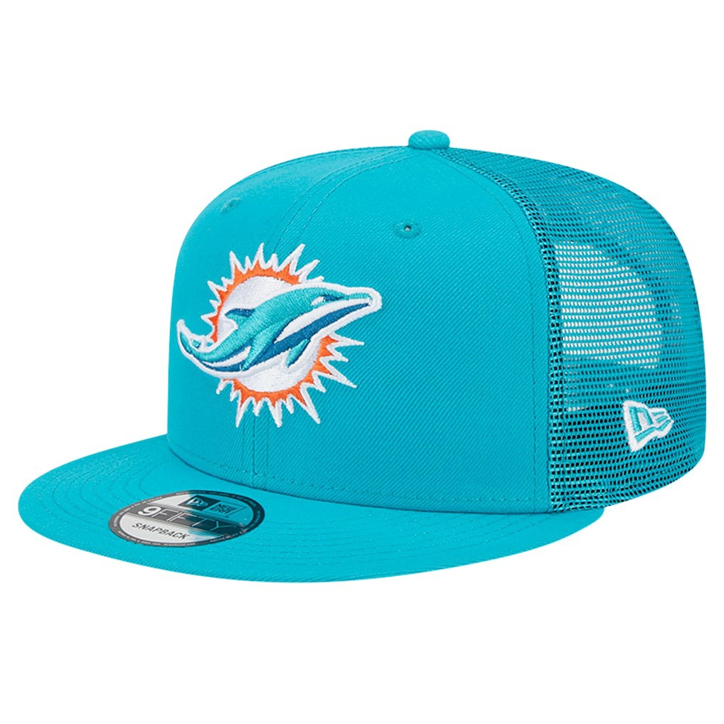 Miami Dolphins New Era Main Trucker 9FIFTY Snapback Hat Aqua - NFL