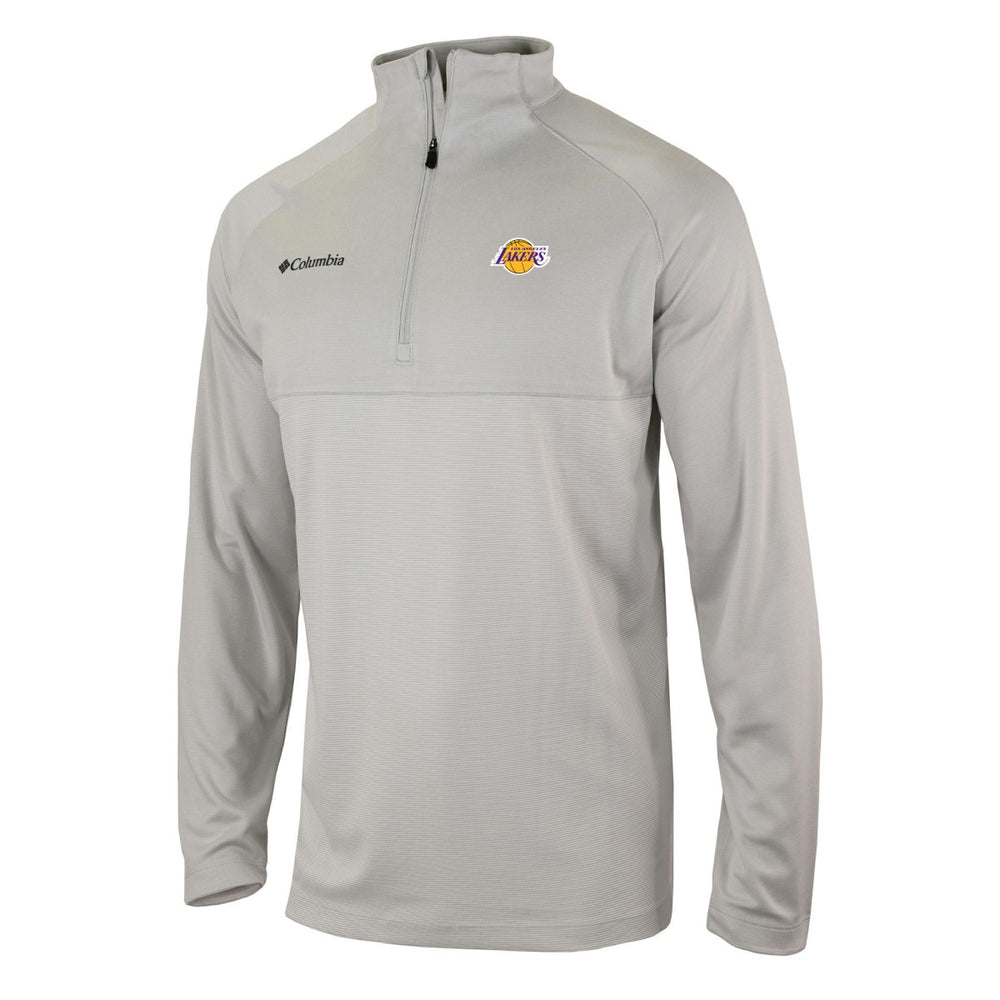 Columbia - Los Angeles Lakers Omni-Wick Rockin' It Quarter-Zip Pullover Top - Heather Gray