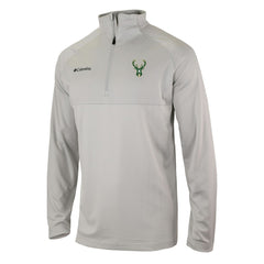 Columbia - Milwaukee Bucks Omni-Wick Rockin' It Quarter-Zip Pullover Top - Heather Gray