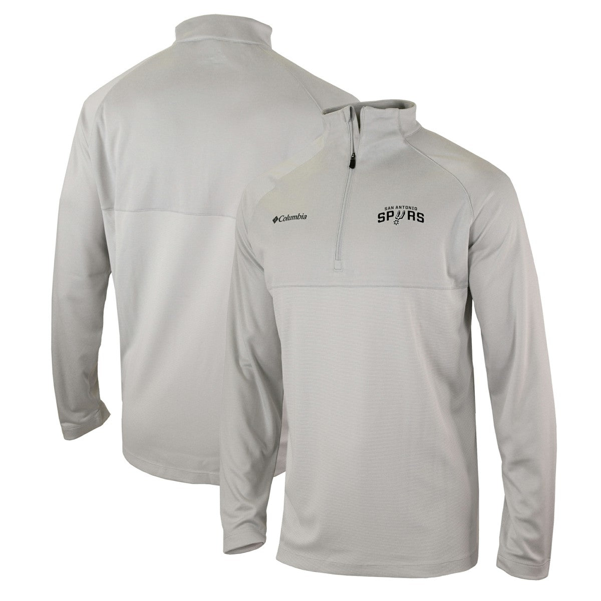 Columbia - San Antonio Spurs Omni-Wick Rockin' It Quarter-Zip Pullover Top - Heather Gray
