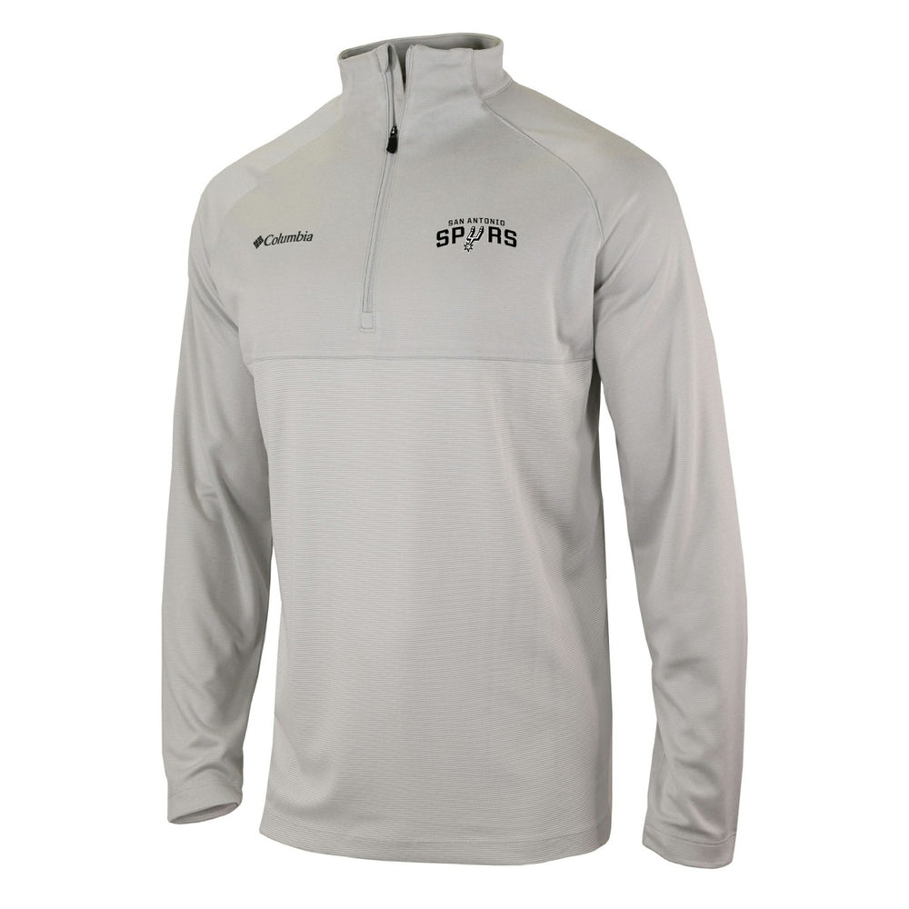 Columbia - San Antonio Spurs Omni-Wick Rockin' It Quarter-Zip Pullover Top - Heather Gray