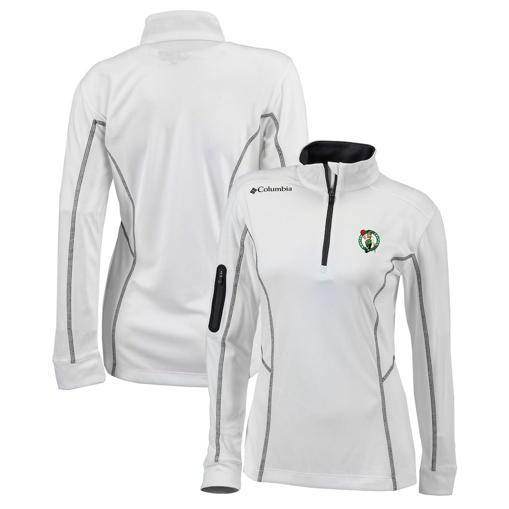 Columbia - Boston Celtics Women's Omni-Wick Shotgun Quarter-Zip Pullover Top - White