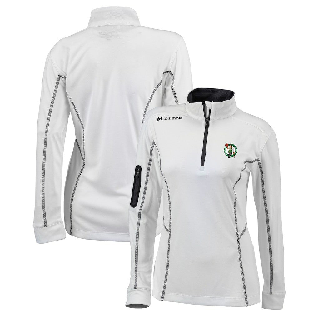 Columbia - Boston Celtics Women's Omni-Wick Shotgun Quarter-Zip Pullover Top - White