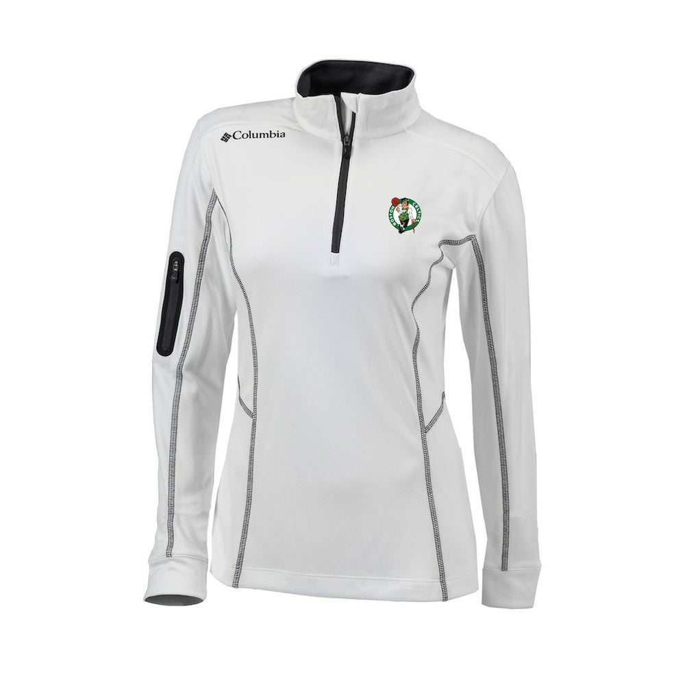 Columbia - Boston Celtics Women's Omni-Wick Shotgun Quarter-Zip Pullover Top - White
