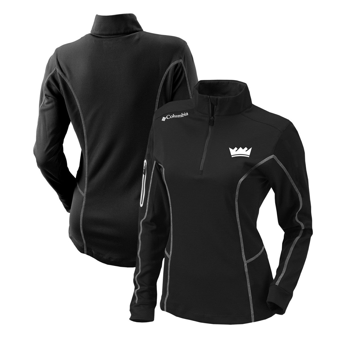 Columbia - Sacramento Kings Women's Omni-Wick Shotgun Quarter-Zip Pullover Top - Black