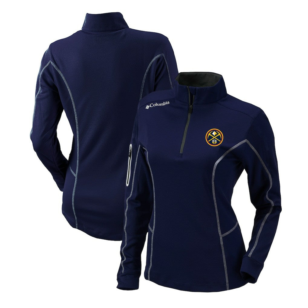 Columbia - Denver Nuggets Women's Omni-Wick Shotgun Quarter-Zip Pullover Top - Navy